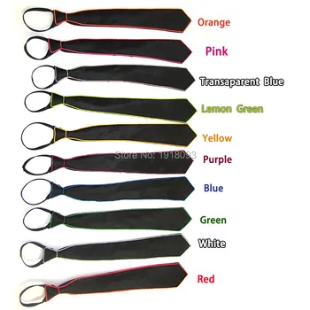 Vysoko kvalitné 10 Farba k Dispozícii Svetelná EL Kravata LED Pásy kravatu Neon Kravatu rozsvieti Batérie Mužov je Svadobný Dar