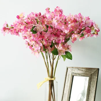 Vysoko kvalitné 20-palcový umelé rastliny plastové falošné kvety hodváb cherry blossom pobočiek hodvábu kvetov pre domáce dekorácie