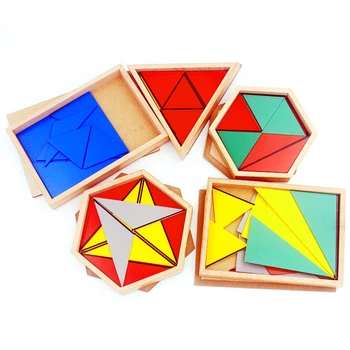 Vysoko Kvalitné Drevené Montessori Materiálmi, Hračky, Konštruktívne Pravouhlých Trojuholníkov Pentagon 5 Stanovuje Začiatku Predškolského Vzdelávania