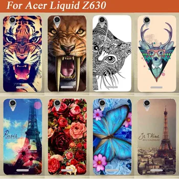 Vysoko Kvalitné Farebné Kresby Maľované Kvety, zvieratá Eiffelovej Veže dizajn, MÄKKÉ TPU puzdro Pre Acer Liquid Z630 telefón prípade