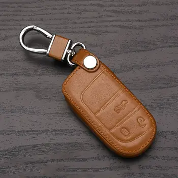 Vysoko kvalitné kožené tlačidlo prípade Fiat pre Jeep Renegade kožené smart key kryt kľúča vozidla taška prachu zberateľ, starline a93