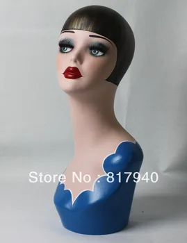 Vysoko kvalitné Laminátové vintage žena kati figuríny hlavu poprsie pre náušnice &parochne& klobúk a šperky zobraziť
