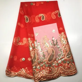 Vysoko kvalitné Ružové Afriky čipky textílie flitrami francúzskej čipky a tylu textílie 2018 najnovšie príchodom horúcich predaj 5 metrov na šaty M1940
