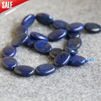 Vysoko kvalitné Šperky Príslušenstvo Výrazná Ozdoba Modrá Oválny Tvar Kameňa 13x18mm Cyan Lapis Lazuli Korálky 15inch