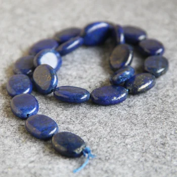 Vysoko kvalitné Šperky Príslušenstvo Výrazná Ozdoba Modrá Oválny Tvar Kameňa 13x18mm Cyan Lapis Lazuli Korálky 15inch