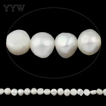 Vysoká Kvalita 13-14 mm Prírodné Sladkovodné Perly Korálky biely Zemiakový Pearl Voľné Korálky Pre DIY Náhrdelník Bracelat Šperky Robiť