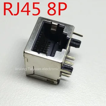 Vysoká kvalita 5 Ks Za Veľa RJ45 Kovové 8 Pin Žena PCB Pravý Uhol Dosky Jack Konektor pre 8P8C IC ...