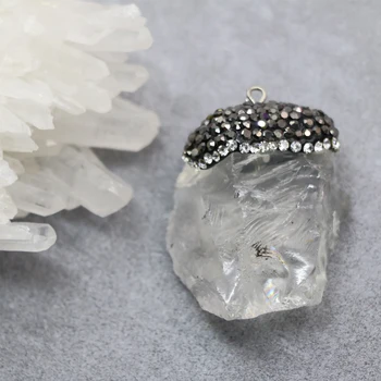 Vysoká kvalita 5 štýl prírodného kameňa prívesok citrón white crystal chalcedony charms nepravidelný príslušenstvo diy šperky čo B2889