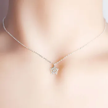 Vysoká kvalita 925 Sterling Silver ženské ozdoby snehu krátky náhrdelník žena kórejský šperky sladké Módny Prívesok s reťazca