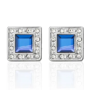 Vysoká Kvalita manžetové gombíky Klasické Módne modré crystal koruny Lopta materiál vzory mužov manžetové gombíky whoelsale&retail