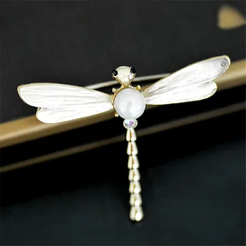 Vysoká Kvalita Mužov Brošňa Vyhovovali Šaty Kolíky S Drahokamu Simulované Pearl Smalt Dragonfly Brošňa Pre Ženy Príslušenstvo Šperky