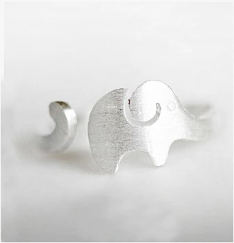 Vysoká kvalita Nový Strieborný Prsteň 2016 Módne Cute Elephant Dizajn 925 Sterling Silver Nastaviteľná Veľkosť Prstene pre Ženy Šperky Darček