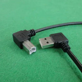 Vysoká Kvalita USB2.0 muž vľavo 90 ° koleno na pripojenie USB B 90 stupňov, tlačiareň, Skener údaj dvojité koleno usb kábel 0.5 m, 100 cm