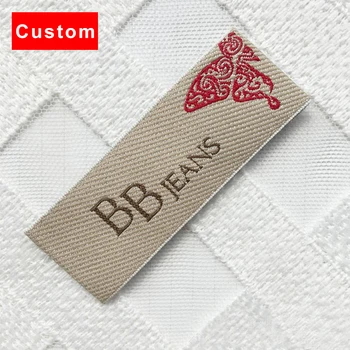 Vysoká kvalita vlastné oblečenie štítky, značky háčkovanie stroj tkané etikety osobné módne tkané textílie labels