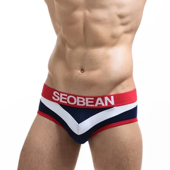 Vysoká kvalita!značka SEOBEAN Mužov coton sexy Nohavičky mužských homosexuálov Bielizeň farby zodpovedajúce spodky muž nohavičky veľkoobchod