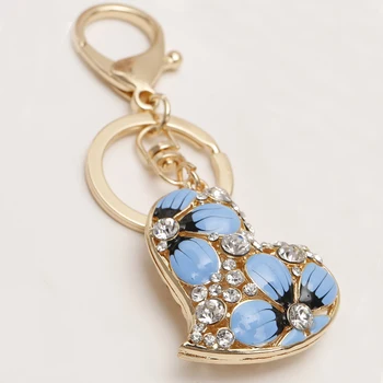 Vysoká Kvalita Čaro Lásky Srdce Keychain Crystal Keyring Ženy Kabelka Prívesok Keyfobs Módne Tvorivé Šperky Milenca Darček R169