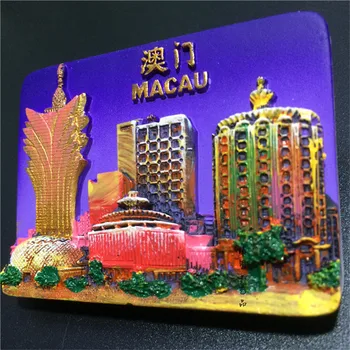 Vysoká Kvalita Živice Ručné Macau, Čína Magnety Na Chladničku World Travel Turistické Suveníry Chladnička Magnetických Nálepiek