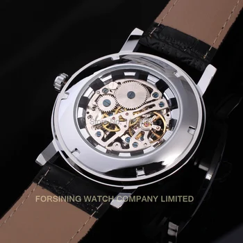 Víťaz hodinky mechanické hodinky pre mužov čierny kožený pás doprava zadarmo WRG8006M3S2