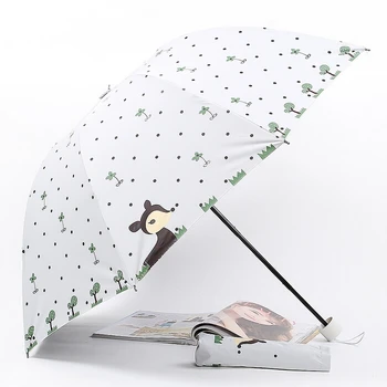 Výbuch odseku cartoon dáždnik čierny plast trojnásobne jeleň slnečníkov, slnečníkov, UV kreatívne skladacie dáždnik