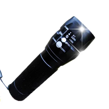 Výkonné Led Baterka Zvýraznené 2000Lumens 3-Režim CREE LED Vojenské Laserové Led Baterka Zoomovateľnom Zameranie Pochodeň ZK40