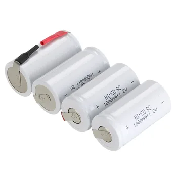 Výpredaje! 4 KS 1800 mah SC Ni-CD nabíjateľnú batériu, biela farba 4.25*2.2 cm