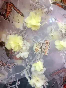 Výrobca motýľ organza stereo polliter výšivky Organza priadza Dámske módne oblečenie domov textílií