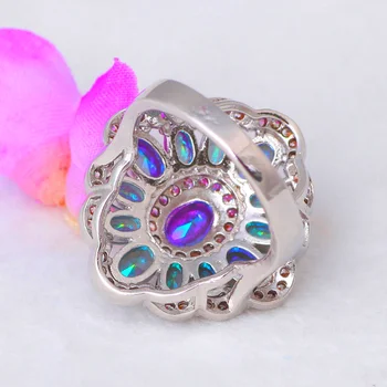 Výročie Krúžok pre Ženy Rainbow Mystic Crystal Silver Pečiatkou Módne Šperky Prstene USA Veľkosť #6#7#8#9#10 JR2112A