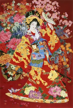 Výšivky portrét pani Japonské kimono Vyšívanie 14CT Unprinted DMC DIY Cross Stitch Súpravy, Ručné Umenie Stenu Decor