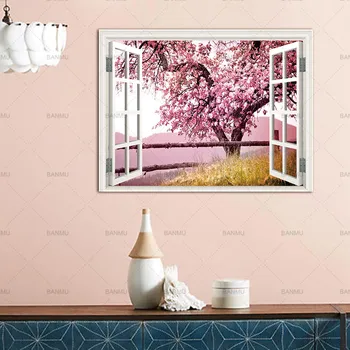Wall Art Picturer vytlačí sa na Stromy za Oknom domova Plátno na maľovanie na Stenu plagát, dekorácie pre obývacia izba č rám