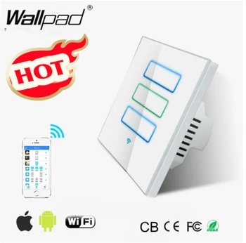 Wallpad Biela WIFI Stmievač Light Switch EÚ UK 110~220V 3 Gang 2,4 Ghz Wifi IOS Android Bezdrôtový Stmievače Led Wall Light Switch