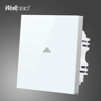 Wallpad Smart Home UK 1 Gang 1 Spôsob Biele Sklo LED Stene vypínač Dotyk,Doprava Zdarma