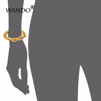 WANDO 1PCS Klasické mužov a žien reťazca, náramky, šperky, zlaté náramky Islamskej Arábia Blízkom Východe Afriky darčeky WB48