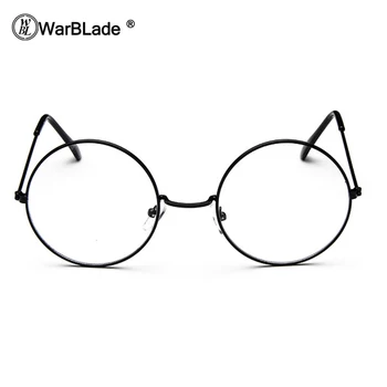WarBLade Okrúhle Okuliare Jasný Objektív Unisex Zlato Kovový Rám Okuliarov Rám Optickej Muži Ženy Lupa 