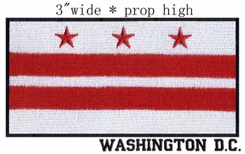 Washington D. C., USA Vlajka výšivky patch 3 cm /červená farba hviezdy/dva riadky/pravidelné