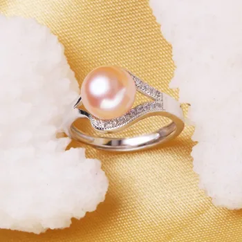 WATTENS Módne pearl šperky, doplnky, Prírodné Sladkovodné perly krúžok pre ženy darček, 925 sterling silver ring, snubné prstene