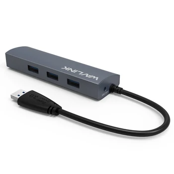 Wavlink 3 Port Rozbočovača Usb 3.0 Card Reader RJ-45 Gigabit Ethernet Adaptér Hliníková USB 3.0 Hub pre pripojenie USB Zariadení pre Windows, Mac OS