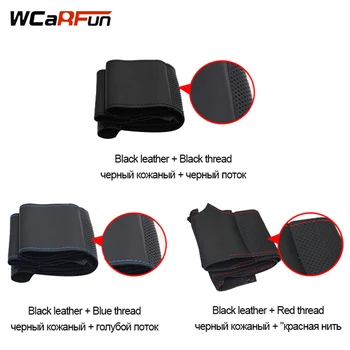 WCaRFun DIY Prispôsobené Názov Ručne Šité Čiernej Umelej Kože Volante Vozidla Kryt pre Suzuki SX4 Alto Staré Swift