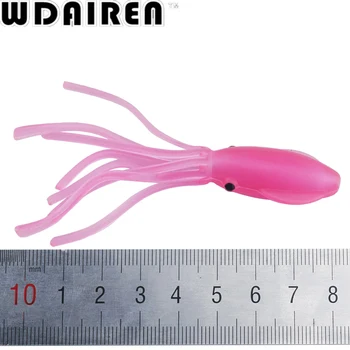 WDAIREN 6pcs/veľa Mäkké Návnady, Rybárske červy 75mm 3,8 g Mäkkého svetla Squid Lákajú vysoké imitácia octopus Rybárske lure DW-159