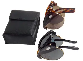 WEARKAPER Prenosné Skladacie Slnečné okuliare na Čítanie Muži Ženy Retro s Dvojakým použitím Presbyopia Okuliare