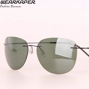 WEARKAPER Značky Polarizované Mužov'Sunglasses Titán bez obrúčok Pilot Okuliare Aeronautica Vojenských Muži Gafas De Sol Mujer