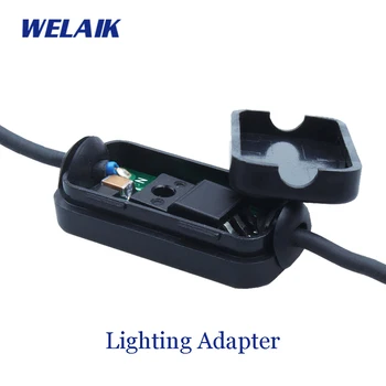 WELAIK Osvetlenie adaptér Spasiteľa Low-príkon LED Lampa Black Plastových Materiálov LA101 Adaptér