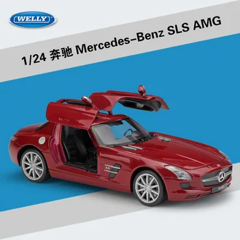 WELL 1:24 Vysokej Simulácia Benz SLS AMG Športové Auto Matný Diecast Kovové Zliatiny Klasického Modelu Auta, Hračky Pre Chlapcov Dary, Zbierky