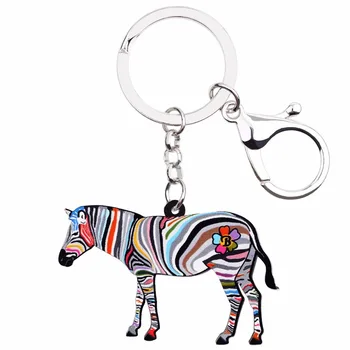 WEVENI Afrike Zvierat Zebra Pinto kľúčenky Keyrings Pre Ženy, Dievča Taška Jazdy Kľúča Vozidla v Kabelke Peňaženku Charms Keychain Šperky