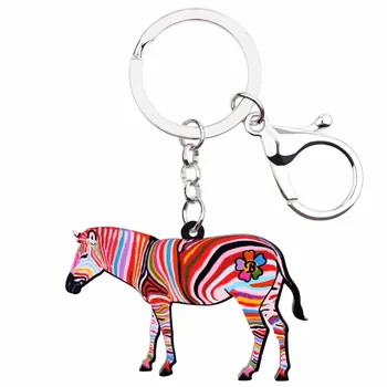 WEVENI Afrike Zvierat Zebra Pinto kľúčenky Keyrings Pre Ženy, Dievča Taška Jazdy Kľúča Vozidla v Kabelke Peňaženku Charms Keychain Šperky
