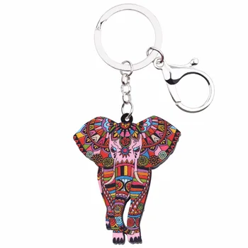 WEVENI Akryl Jungle Slon Šperky kľúčenky Keyrings Pre Ženy, Dievča Taška Jazdy Kľúča Vozidla v Kabelke Peňaženku Charms Nové Keychain