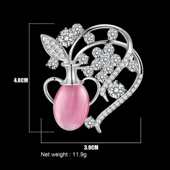 WEVENI Crystal Kvetinové Vázy Brošňa Pre Ženy Jedinečný Brošne Pin Golier Šatku Dekorácie 2017 Novinky Módne Šperky Príslušenstvo