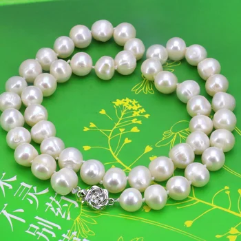 White pearl náhrdelník 9-10 mm 18 cm 2 ks/veľa DIY kvet tlačidlo Očarujúce! Perlové Ženy hot predaj náhrdelník darček