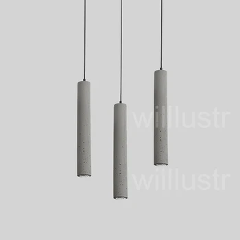 Willlustr cementu prívesok svetlo LED minimalistický dizajn, osvetlenie závesné svietidlo jedáleň reštaurácia sivý betón pozastavenie lampa