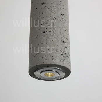 Willlustr cementu prívesok svetlo LED minimalistický dizajn, osvetlenie závesné svietidlo jedáleň reštaurácia sivý betón pozastavenie lampa