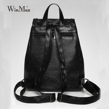 Winmax módne ženy batohy pu kožené strawing batohy dámy cestovné tašky kvalitné ženy strapec školské tašky cez rameno bolsas